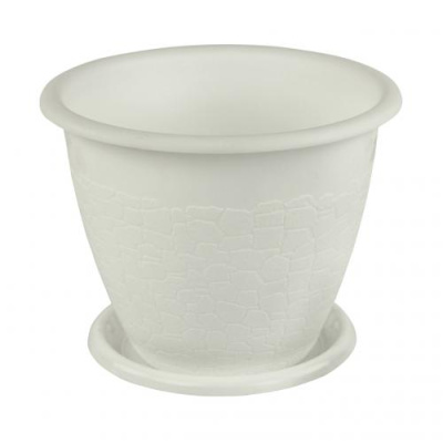 Горшок цветочный "Розалия" 3.2л с поддоном белый