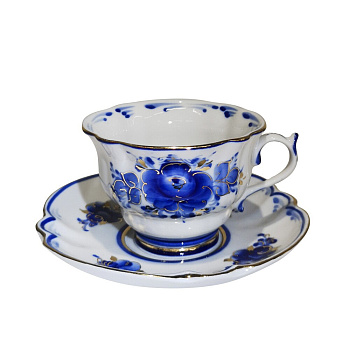 Пара чайная 250мл "Орхидея" с золотом