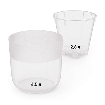 Горшок для цветов "Линель" 4.5л двойной прозрачный