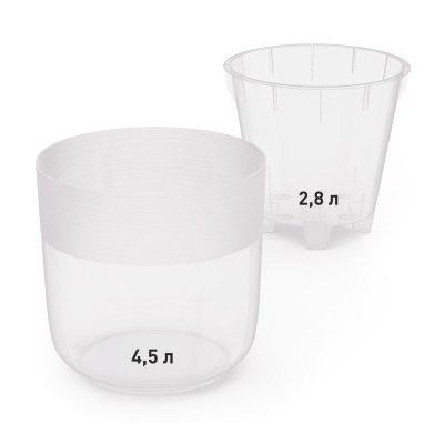 Горшок для цветов "Линель" 4.5л двойной прозрачный