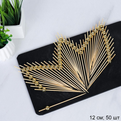 Шпажки бамбуковые 12см 50шт с декором