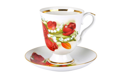 Бокал с блюдцем 600мл "Ласковый май" ф.Классический