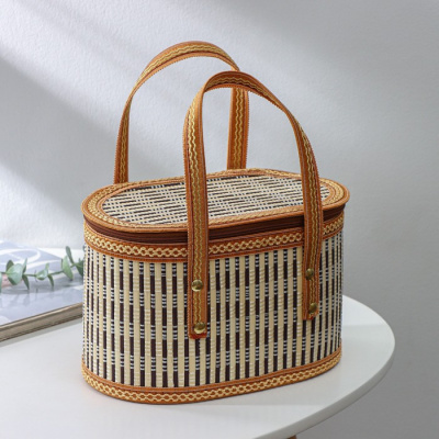 Корзина для хранения  Nature 23x14x14см бамбук дерево металл пластик