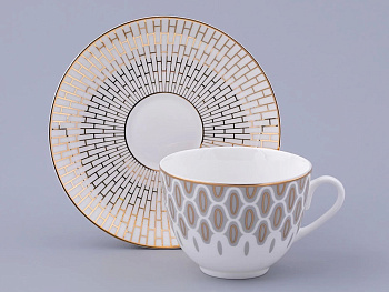 Чашка с блюдцем 250мл "Саламандра Грей"  ф.Весенняя