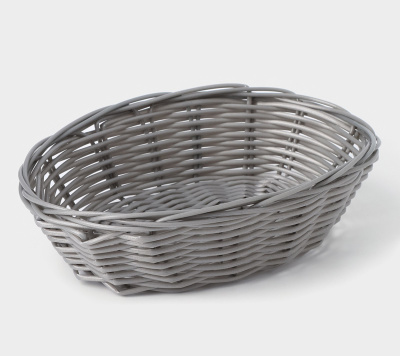 Корзинка для фруктов и хлеба «Плуг» 18х13х5см   плетёная серая