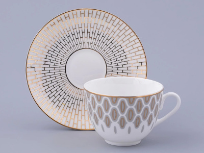 Чашка с блюдцем 250мл "Саламандра Грей"  ф.Весенняя