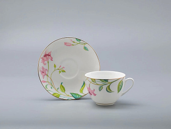 Чашка с блюдцем 250мл "Сад мечты" ф.Весенняя - 2 кост. фарфор