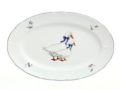 Блюдо овальное 36см "Гуси"