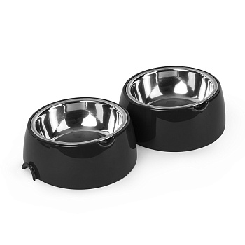 Миска лего для животных 0.3л с металлической чашей графитовый