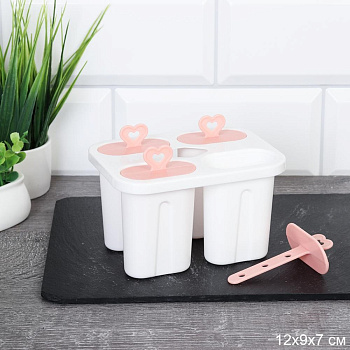 Форма для льда мороженого 4 ячейки 12*9*7см Форма для льда мороженого 4 ячейки 12*9*7см