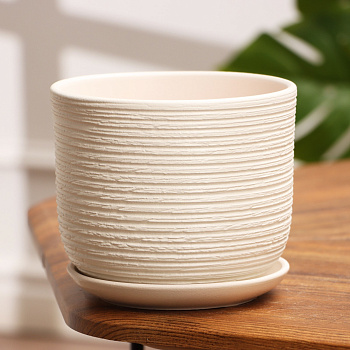 Горшок для цветов "Лоза"  белый бук  1.6л 15см