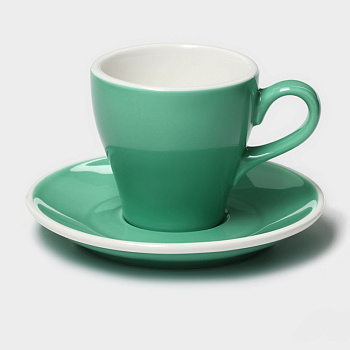 Пара Coffee time 180мл фарфор  бирюзовая