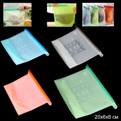 Пакет силиконовый для хранения с герметичной застежкой 1л 20*6*8см