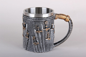 Кружка 400мл "Мечи"  нерж керамика