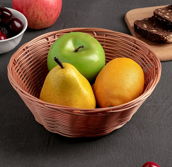 Корзинка для фруктов и хлеба «Капучино» пластик 20х20х7см