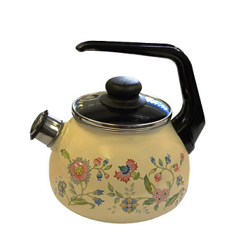 Чайник эмал. 3л  "Луговые цветы" со свистком