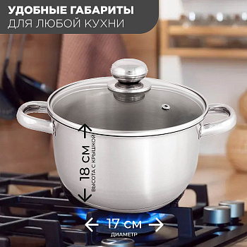 Кастрюля 3л Прима сатин 20см Кастрюля 3л Прима сатин 20см