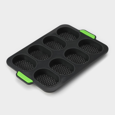 Форма силикон для выпечки с перфорацией «Булочки»  34.5х23х2.5см  8 ячеек 9.5х6.3х2.4см