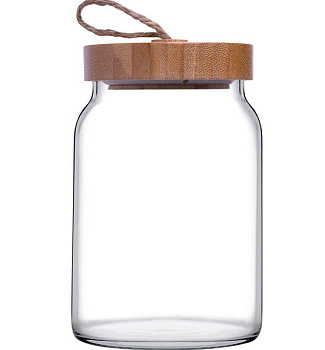 Банка с бамбук. крышкой ВУДИ 1130мл