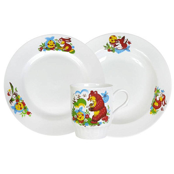 Набор посуды 3пр. "Веселый колобок"  т.20см, т.глуб. 20см, кружка 210мл