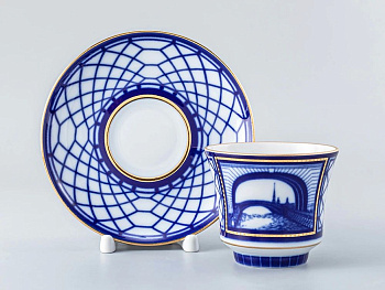 Чашка с блюдцем чайная пара 220мл Эрмитажный мост мет. ф.Банкетная