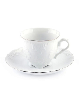 Пара кофейная 170мл "Рококо Узор+Платина"