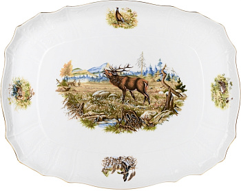 Поднос квадратный 40см "Охота"