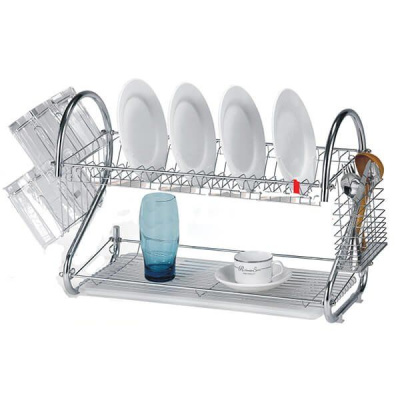 Сушилка для посуды метал. 2 уровня поддон 38*26.5*39см