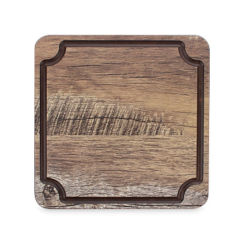 Доска для сервировки и нарезки с желобом 18х18см дуб мореный