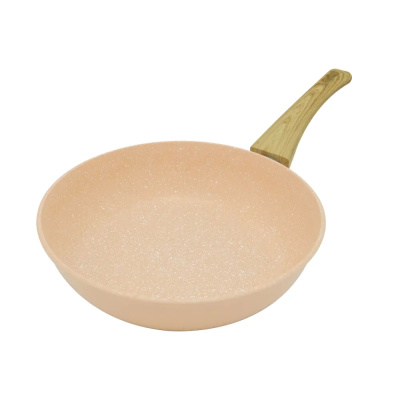 Сковорода литая 28см AURA 12 персиковый дно 4.5 ст.3.5мм цар. 8/10