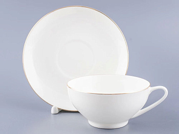 Пара чайная чашка с блюдцем  300мл "Золотая лента" ф.Купольная