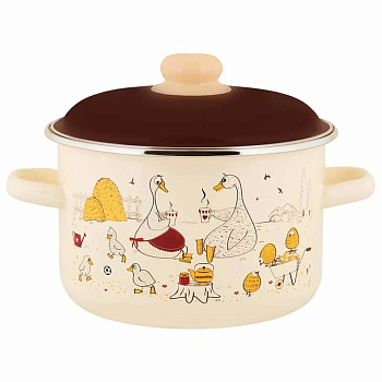 Кастрюля эмаль цилиндр "Подворье" 4л Кастрюля эмаль цилиндр "Подворье" 4л