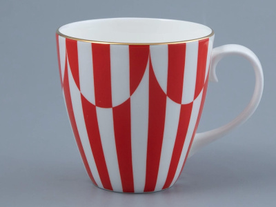 Кружка бокал 470мл "Да и нет" Красный ф.Весна костяной фарфор