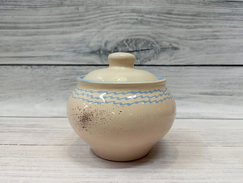 Горшок Русский Голубая волна 0.5л 13см h12см