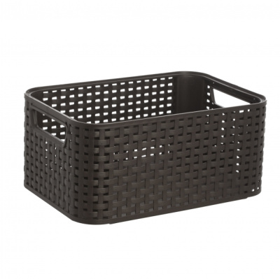Корзина RATTAN STYLE BOX S тёмно-коричневая без крышки  19*29*13см