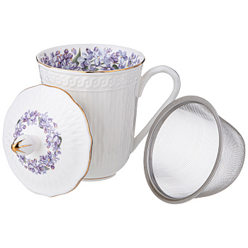 Кружка заварочная "Lilac" с крышкой и ситом 350мл