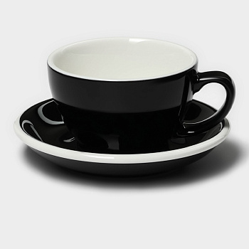 Пара Coffee time 300мл фарфор  чёрная