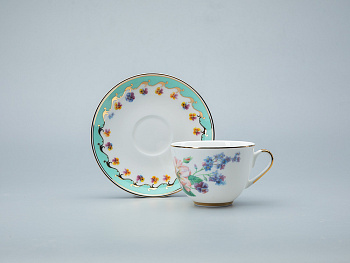 Чашка с блюдцем 250мл "Улыбка флоры 2" ф.Весенняя - 2 кост. фарфор