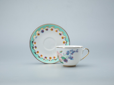 Чашка с блюдцем 250мл "Улыбка флоры 2" ф.Весенняя - 2 кост. фарфор
