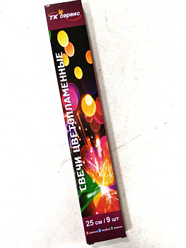 Бенгальский огонь 6шт.  18см цветной