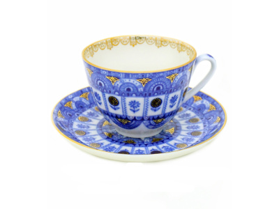 Чашка с блюдцем "весен.Арочки" 200мл твердый фарфор