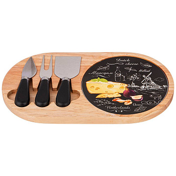 Набор для сыра  "Секретные ингредиенты" 4пр. 30*17*2.5см фарфор бамбук