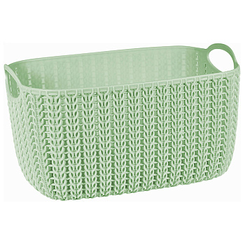 Корзина ВЯЗАНИЕ Фисташковый 4л   13x17x24см