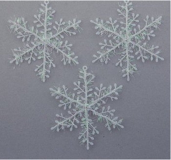 Набор декоративных снежинок d10см 3шт