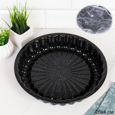 Форма для выпечки Круг 26см Мрамор антипригарное покрытие