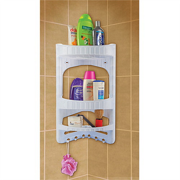 Полка  для ванной  комнаты  угловая белая