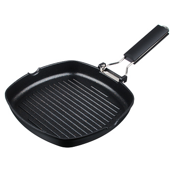 Сковорода гриль литая 24см "Кобальт" антиприг. покрытие Мрамор индукция складная ручка Сковорода гриль литая 24см "Кобальт" антиприг. покрытие Мрамор индукция складная ручка