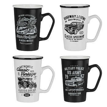 Кружка Ретро 410мл  4 дизайна