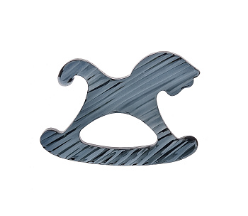 Новогодняя игрушка «Лошадка качалка» h77 110мм Графитовый