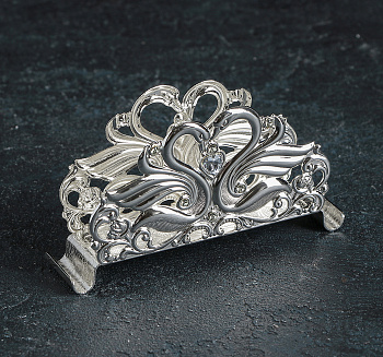 Салфетница «Лебеди» 14x7x3см металл